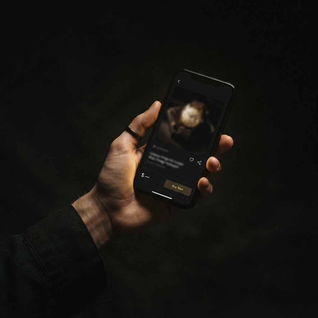 A smartphone showing a marketplace listing, symbolising online buying risk