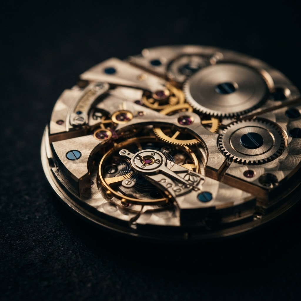 Several high-end luxury watches displayed on a dark surface with dramatic lighting